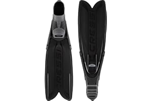 CRESSI Gara Turbo Flex Fins - Pinna Unisex Leggera Reattiva Performante con Sistema Modulare Gara a Pale Intercambiabili per Immersioni, Apnea, Pesca Sub, Snorkeling, Nero