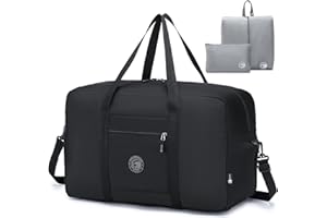 SPAHER Sac de Voyage Cabine Avion Bagage Cabine 55x35x25 KLM Air France Transavia Sac de Sport Weekend Femme Homme 50L Imperméable Bagage a Main Travel Duffle Bag avec Bandoulière Amovible