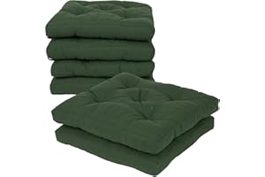 Viste tu hogar Pack 6 Cojines para Silla, 45x45x5 CM, Efecto Tridimensional, Relleno de 100% Poliéster, Ideal para Comedor, Terraza, Sala y Restaurante, Color Militar, Fabricado en España