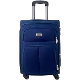 COSHANO Fabric Suitcase Trolley Hand Luggage Cabin Travel Airplane 4 Wheels 360&ordm; Rotating Accepted by All Airlines (Navy Blue