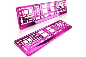 ‎SCHILDEVO schildEVO 2 Kennzeichenhalter | PINK Metallic Hochglanz | Chrom Look ROSA | Nummernschildhalter | Kennzeichen-Halterung | DHL-Versand