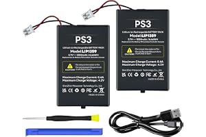 PS3-styrenhetsbatteri (2-pack) 1 800 mAh LIP1359 ersättningsbatteri för Sony Playstation 3 PS3 Dualshock 3 CECHZC2E CECHZC2U