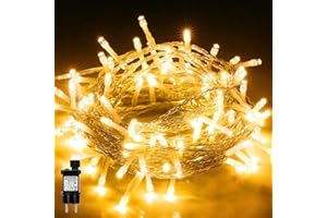 LEDYA LED Lichterkette Außen, 10M 100LED lichterkette Strom mit 8 Leuchtmodis, IP44 Wasserdicht Weihnachtsbeleuchtung innen für Balkon, Garten, Terrasse, Hochzeit, Party, Tannenbaum Deko, Warmweiß