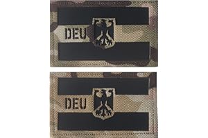 AXEN Reflective Germany Flag Patch, German IR Flag Tactical Patches Hook and Loop Applique for Military Uniform Tactical Bag Jacket Jeans Hat, Camo