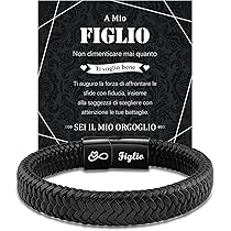 Bracciale In Pelle Per Figlio - Regalo Perfetto Per Compleanni E Occasioni Speciali - Foto 6