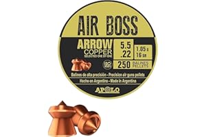 Air Boss Arrow Copper DIABOLOS Spitzkopf 5,5mm .22 250 Stück Dose für Luftgewehr Luftpistole Apolo