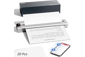 Phomemo Q302 Thermal Printer A4, Inkless Portable Printer, Wireless thermal printer with Bluetooth, WiFi, USB connectivity, Suitable for Contract, Document (A4), Drawing (B5), Memo Printing, Silver
