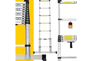 CRAFTFULL 𝐂𝐑𝐀𝐅𝐓𝐅𝐔𝐋𝐋 Aluminium Teleskopleiter | 𝟑 𝐉𝐀𝐇𝐑𝐄 𝐆𝐀𝐑𝐀𝐍𝐓𝐈𝐄 - Finger Protection - Trittleiter - Stehleiter - Ausziehleiter - Anlegeleiter (3.8 Meter Soft Close)