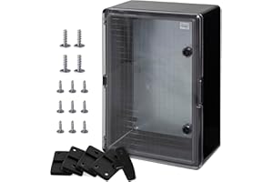 Carcasa para Armario de Pared, IP65, Carcasa Industrial, Carcasa vacía, plástico ABS, Placa de Montaje, Cierre BOXEXPERT Serie Fleet, Diferentes tamaños, Color Negro Transparente (500 x 350 x 190 mm)