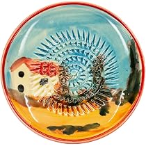 Assiette à Râper Céramique Kaladia Turquoise - 12cm Fait Main Espagne | Pour Gingembre, Parmesan, Chocolat