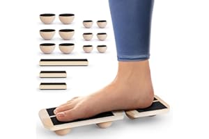GREATRICH Planche Équilibre, Planche Bois Exterieur pour Pieds et Cheville, Planche Pilate de Fitness avec 3 Niveaux, Planche Inclinée Kiné pour Renforcement, Rééducation, Entraînement à l'Équilibre
