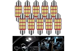 CJBIN Auto Innen Beleuchtung, 10 Stück 36MM 288 Lumen Led Innenbeleuchtung Auto, Auto LED Glühbirne Innenraum, Innenraumbeleuchtung Birne, Innenraum Lampen, Einfach zu Verwenden, Weiße Licht,12V 1.8W