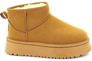 SOLE LONDON Womens Ladies Ankle Warm Comfy Faux Fur Slip ON Platform Snugg Boots Shoes