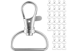 Firschoie 30 Piezas Mosqueton Llavero, Llavero Langosta(Ancho interior 25 mm) Anillo con hendidura en D, hebilla de cadena abierta, Para collares, pulseras, colgantes, llaveros(plata)