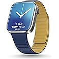 Pebble Cosmos Prime 1.72" Always on Large Rectangular Display Smartwatch for Men & Women, Bluetooth Calling, Wireless Charging, Fitness Tracker with Heart rate Monitor - Midnight Blue