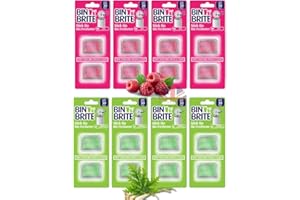 GREAT BRITISH HOME Bin Brite Stick On Bin Freshener Pack of 8 - 4 x Each Berry Blast and Citronella & Lemongrass Scents - 2 x 5g Each Pack - Total of 16 Stick On Bin Freshener and Odour Eliminator