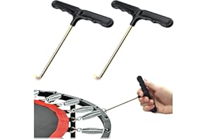 Mebamce 2 PCS Trampoline Spring Pull Tool, Trampoline Hook Tool, Spring Pull T-Hook with Plastic Handle for Jumping Trampoline Spring Installation