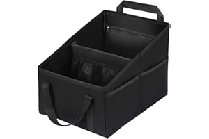 MIYUANGKJ Organizador de asiento de coche plegable, caja de almacenamiento para asiento del copiloto, accesorios de coche, bolsa de almacenamiento para asiento trasero, organizador con asas divisorias