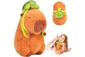 Pipihome Symulacja Capybara pluszowa zabawka, śliczna pluszowa zabawka Capybara, przytulanka, miły gryzoń, miękka pluszowa zabawka, lalka, prezent urodzinowy dla dzieci, 2 sztuki, brązowy