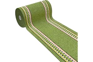 emmevi Alfombra de cocina antideslizante con borde para entrada y escalera, lavable, mod. Alexa, dis.A, 57 x 270 cm, verde