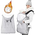 Orzbow Weatherproof Cover for Baby Carrier,Waterproof Winter Baby Carrier Cover,Universal Wind Cover for Baby Carrier with Zip,Warm Liner,Removable Drawstring Hood,Machine Washable (Light Grey Bear)