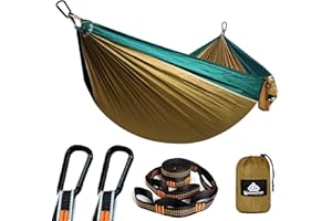 ‎NATUREFUN NATUREFUN Ultraleichte Reise Camping Hängematte | 300kg Tragkraft (275 x 140 cm) Atmungsaktiv, Schnelltrocknendes Fallschirm Nylon | 2 x Premium Karabiner,2 x Schlingen| Drinnen Draußen Garten