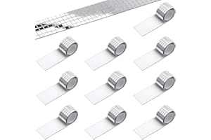 MaehSab 3000 Pieces Self-Adhesive Mirrors Mosaic Tiles, Glass Mirror Wall Sticker, Square Glass Mosaic Stickers Mini Mirror Stickers for DIY Disco Party DIY Decor (5 x 5 mm, Silver)