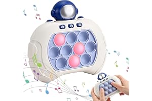 LEEWENYAN Quick Push Burbujas Juego Consola, Botón Puzzle Pop Light Up Juego, Descompresión Avance Rompecabezas máquina de Juego, Sensory Fidget Juguetes para Niños y Adultos (Azul)