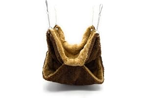 RatsLive® Nagetier Hängematte/Kleintierbett für Ratten, Hamster, Chinchillas und Eichhörnchen 33 × 33 cm (Braun)