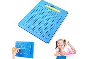 TFSZE Tavola Da Disegno Magnetico, Lavagne Da Disegno Con Piccole Palline Magnetiche in Acciaio Con Penna, Magico Gioco Magnetico, Lavagna Magnetica per Educazione per Dai 3 Anni in Su-Blu