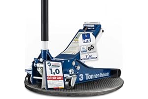 ‎NTG NTG Hydraulischer Wagenheber 3T | TÜV Zertifiziert | 75-505mm Hubhöhe | mit Doppelzylinder flach für SUV & Tiefe Autos KFZ PKW Rangierwagenheber 3T 3 Tonnen [EXTRA STABIL 35,2 KG]
