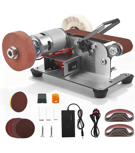 Mini ponceuse à bande multifonctionnelle électrique, 7 vitesses réglables, affûteuse et