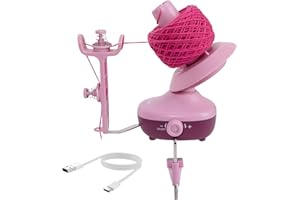 Etcokei Wollabwickler, Elektrischer Garnballwickler für das Häkeln, Kompakter Garnwickler mit starker Spannung und stufenloser Geschwindigkeit, Automatischer Garnspinner und Wollwickler