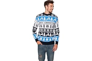 New Camp Ltd Christmas Xmas 2018 Mens Jumper Novelty Fairisle Santa Party Sweater Jumper Womens Unisex BAH Humpug Exclusively to Sizes - S/M/L/XL/2XL/3XL/4XL