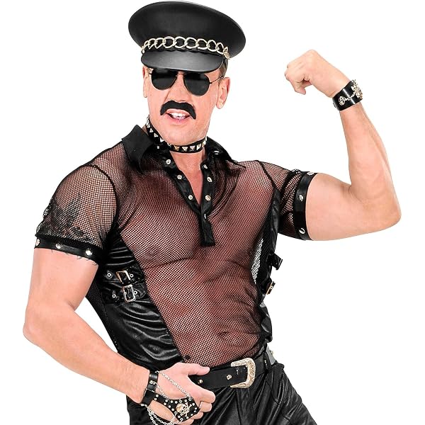 Rocker-Bikerweste Aus Kunstleder – Schwarz, Für Karneval & Mottopartys (Größe M/L)