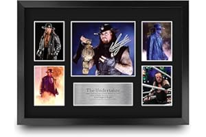 HWC Trading FR A3 The Undertaker Wrestling Regali Stampati Autografo Firmato Immagine Per WWE & WWF Memorabilia Tifosi - A3 Framed