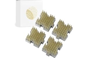 Wazakura 4 Mini Ranas de Flores Ikebana Kenzan entrelazadas, Hecho en Japón, Herramienta Japonesa para Ikebana Soporte de Alfileres para Flores - Set 4 Mini kenzan de latón