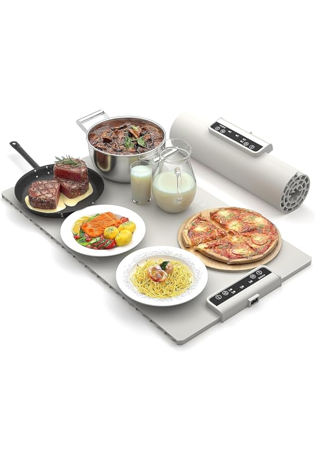 Warming Tray Electric Food - Rollable Silicone Mat With 3 Heat Settings, Auto Shut-Off - Perfect For Parties, Buffets & Everyday Use Silicone Heating Tray