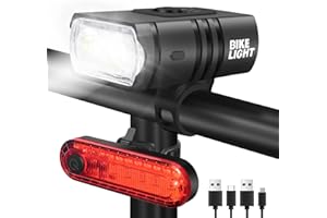 DOBWGXZ 2025 Upgraded Bike Lights Front and Back, Ultra Bright USB Rechargeable Bicycle Lights, Waterproof 5+4 Modes Bike Lights