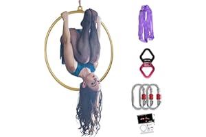 PRIOR FITNESS Cerchio Aereo Professionale 80/85/90/95CM Acciaio Inox Kit Cerchio Aereo Cerchio Acrobatico Cerchio Danza Aerea Attrezzature Circo