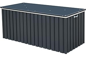 Duramax DH 1.7 (770 L) Kissenbox aus Metall mit hydraulischer Gasdruckfeder und Vorhängeschlossöse, Terrassenbox und Gartenmöbelaufbewahrung für den Außenbereich, Anthrazit