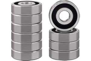 XiKe 10 Pezzi 6201-2RS Cuscinetti a sfera 12x32x10mm Acciaio cromato e Pre-lubrificati, 6201RS Cuscinetti a sfere a gola profonda con Guarnizioni in Gomma.