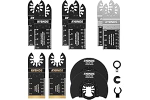 RYBNDS 13pcs Multi Tool Blade Set, Universal Oscillating Saw Blades, Oscillating Tool Accessories, Compatible with Fein Multimaster, Ryobi, Milwaukee, Bosch, Dremel, Rockwell, Makita and More