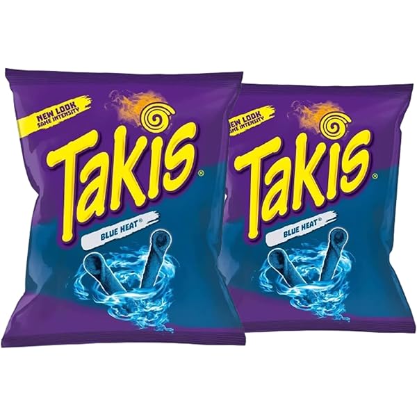 2 x 100 g Takis Blue Heat Tortilla Chips - 2 Bulk Packs with