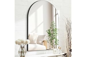 HLFMVWE Arch Bathroom Mirror 40x50 CM, Modern Frameless Polished Bevelled Edge, Wall Mounted, Hangs Portrait or Landscape