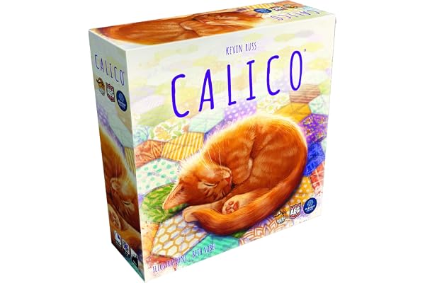 Lucky Duck Games | Calico | Jeu de Société Stratégique Tricot et Chat pour Adultes et Enfants dès 10 Ans + | Jeu de Plateau| Pose de Tuiles & Jetons | 1 à 4 Joueurs | 30-45 Min | en Français