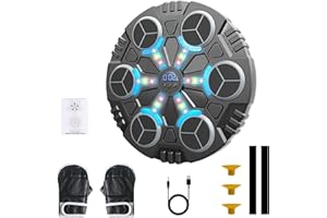 Anluomafuy Machine de Boxe Musicale,LED Macchina da Boxe Musicale da Parete Pugile con Guanti da Boxe,3 modalità di velocità e modalità di Conteggio,Bluetooth Boxe Allenamento pour Enfants et Adultes