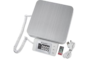 UNIWEIGH Digitale Postwaage 88lb/0.1oz - Paketwaage Mit Tara und LCD-Anzeige für Pakete und Kleine Unternehmen - USB-Kabel und 2X AAA-Batterien Inklusive