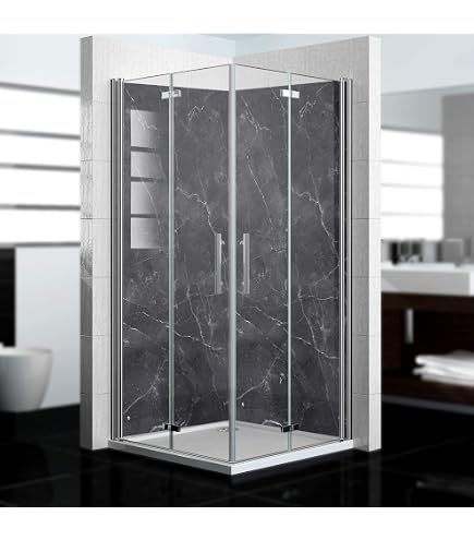 Dedeco Bad-Duschrückwand, 2x 90x200 Cm, Motiv Marmor – Wasserfeste Alu-Verbundplatte, Fugenlos, Made In Germany