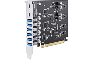 ‎INATECK Inateck PCIe USB 3.2 Gen 2 Karte, USB C Power Delivery Laden, 2 USB C Ports und 6 USB A Ports mit 16 Gbps Gesamtbandbreite, KU8212